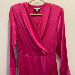 LIKE NEW & Other Stories Peated Faux Wrap Dress in Hot Pink, Size 6
